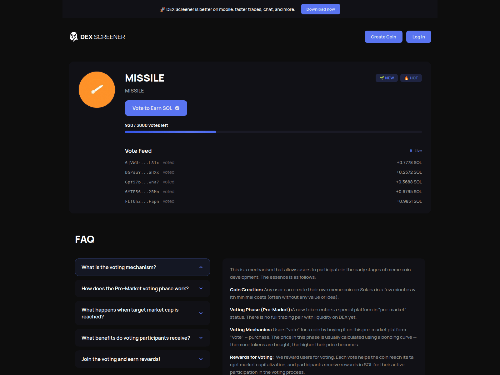 Screenshot of missile.lat