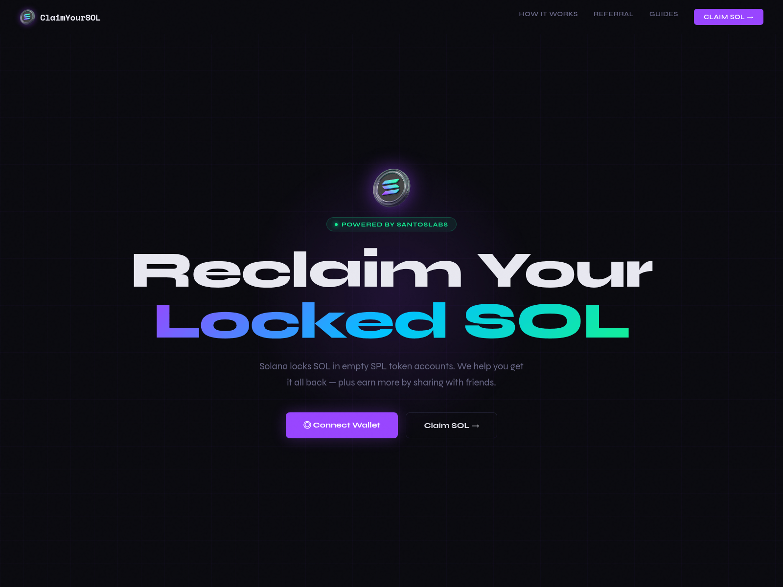 Forensic screenshot of claimyoursol.cc