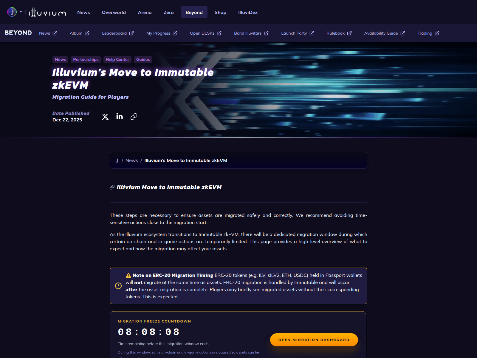 Forensic screenshot of migration.zkevm.app