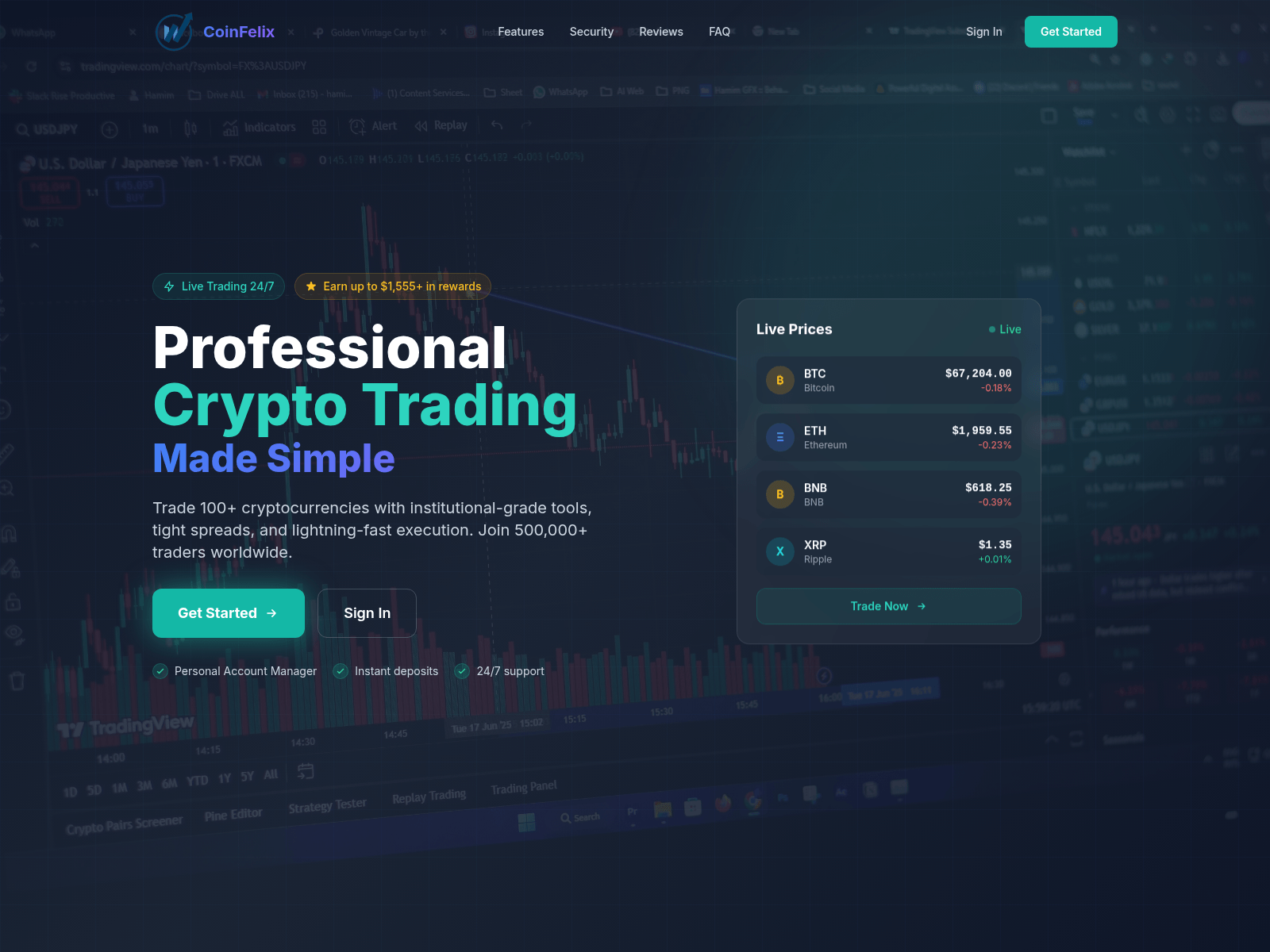 Screenshot of coinfelix.com