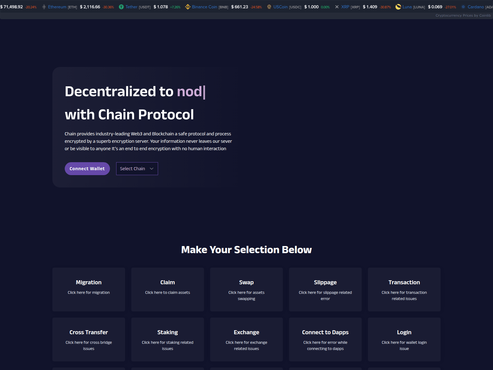 Screenshot of chainmatrix.pro