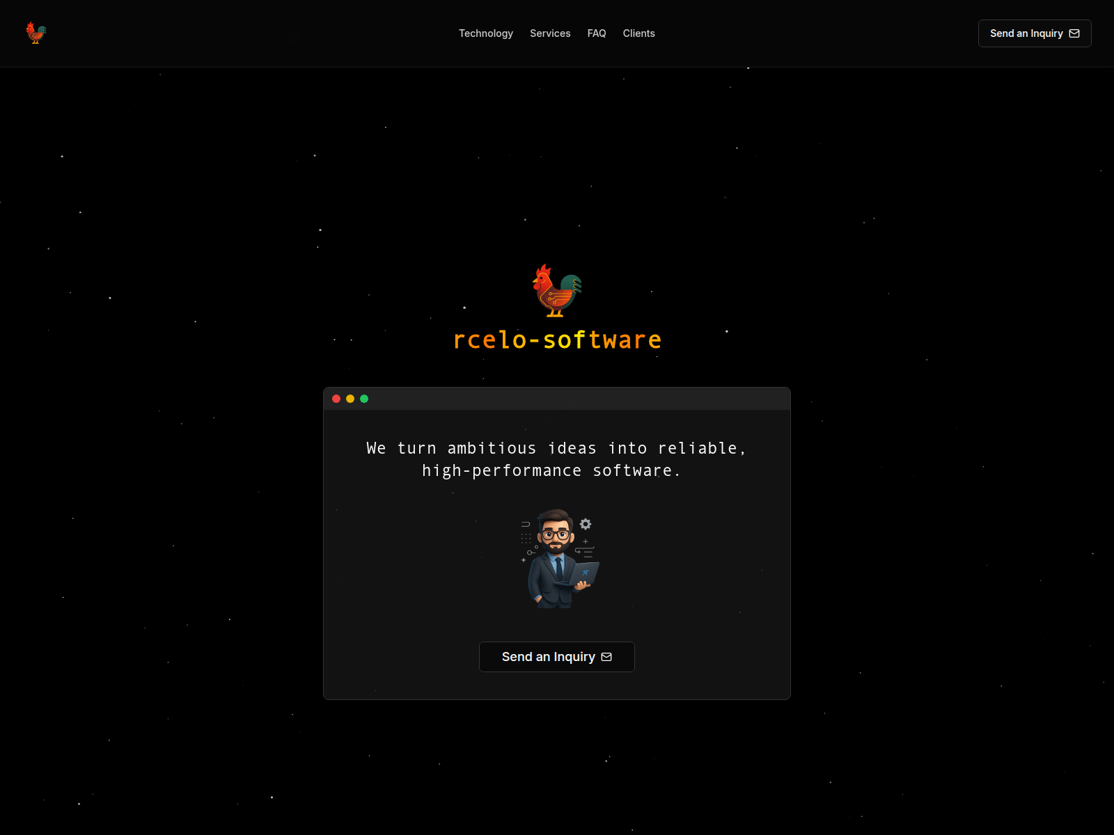 Forensic screenshot of rcelo-software.github.io