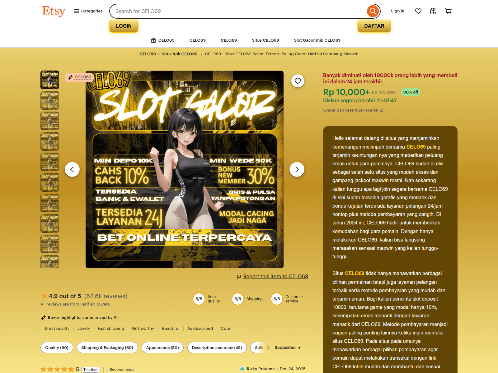 Forensic screenshot of celo69login.pages.dev