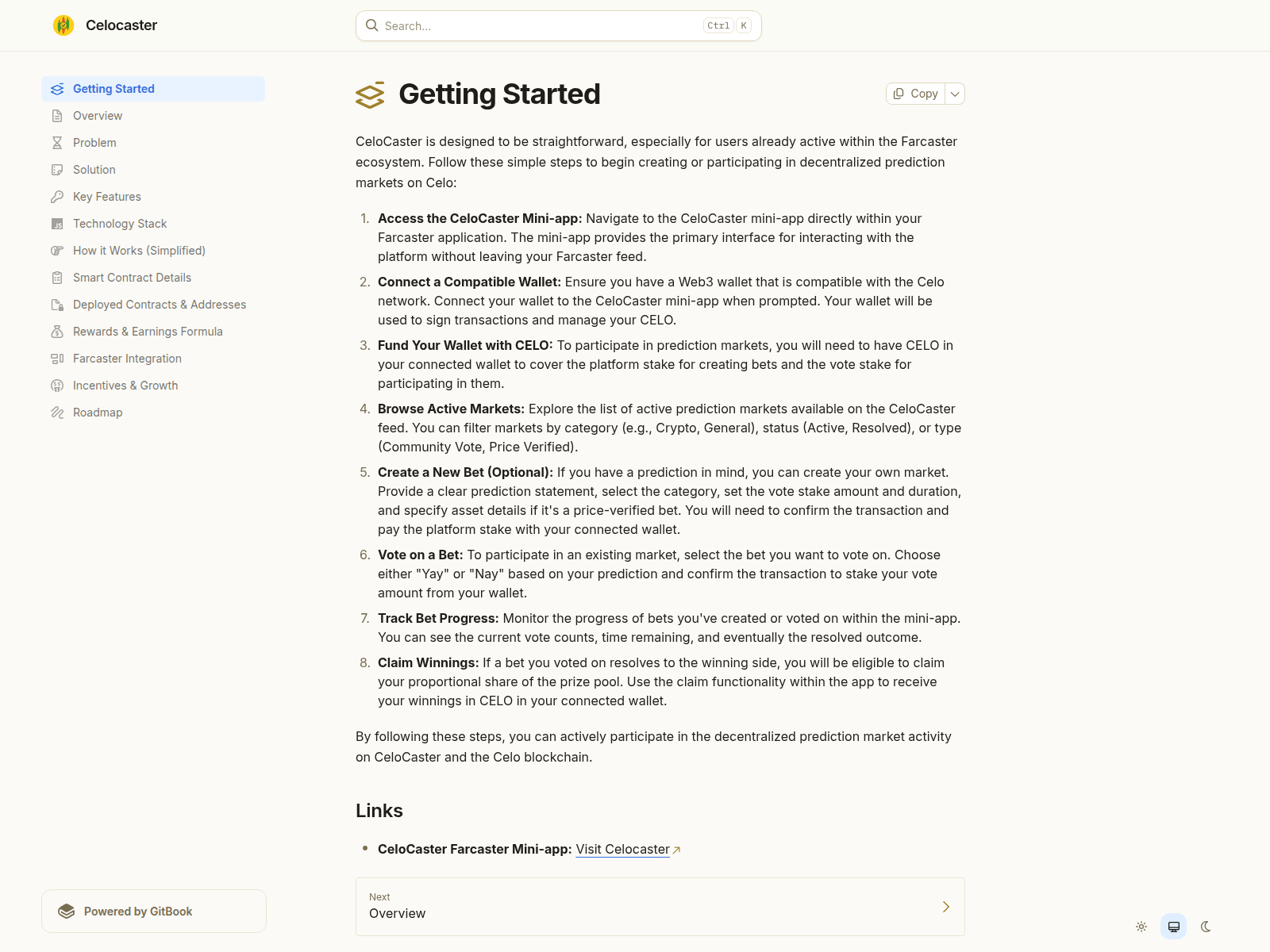 Screenshot of celocaster.gitbook.io