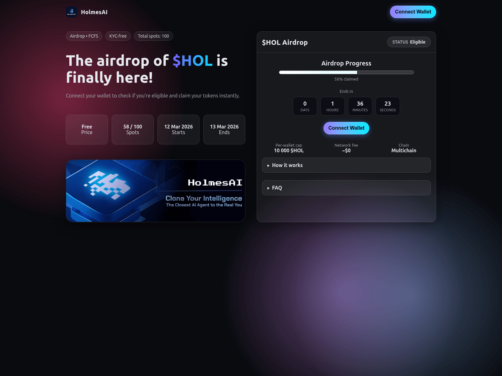 Screenshot of holmesai.live