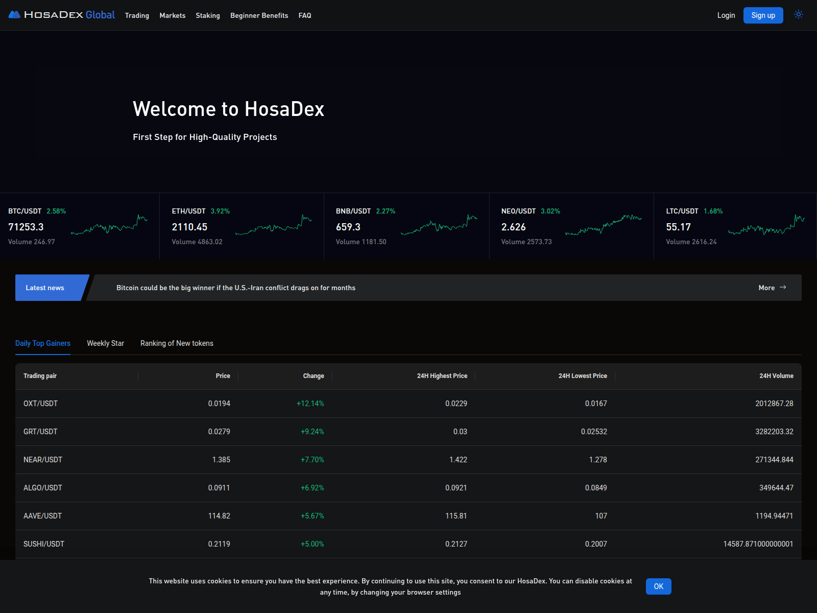 Screenshot of hosadex.com