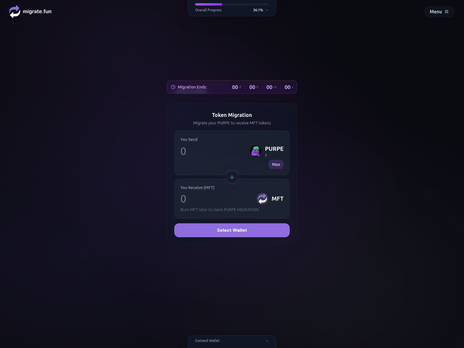 Screenshot of migrate-purpe.xyz