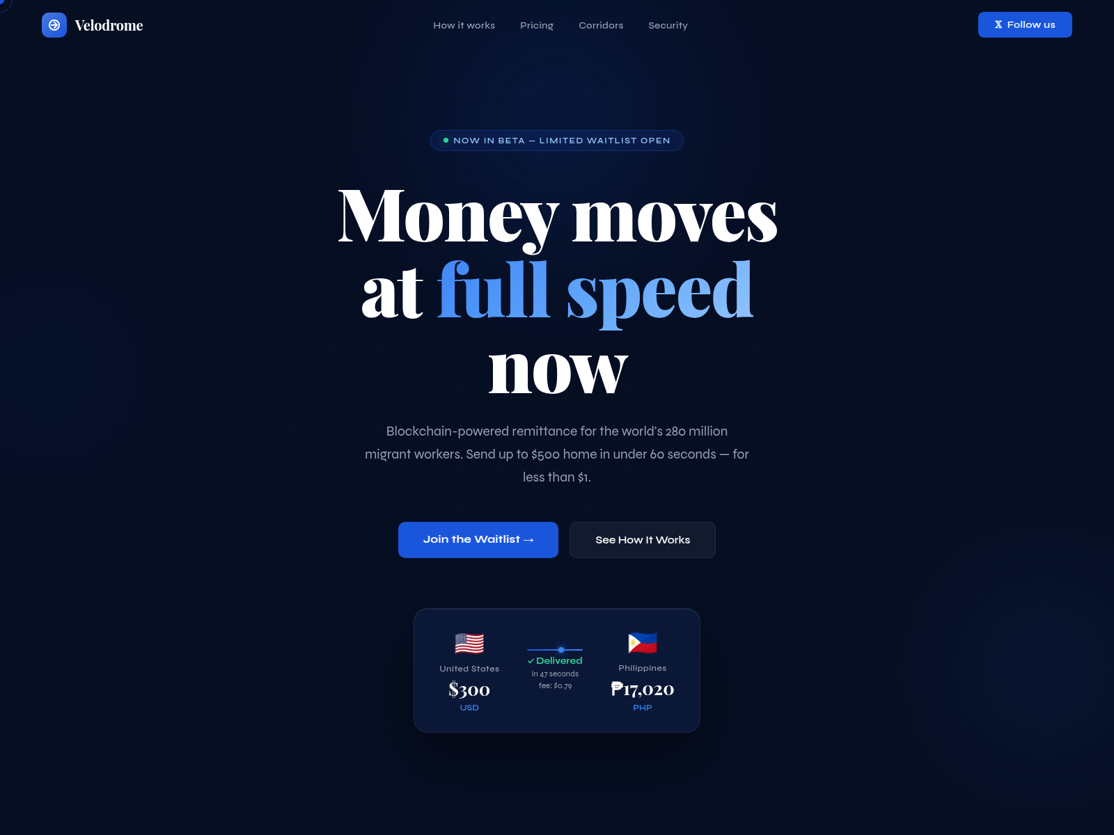 Screenshot of velodromepay.com