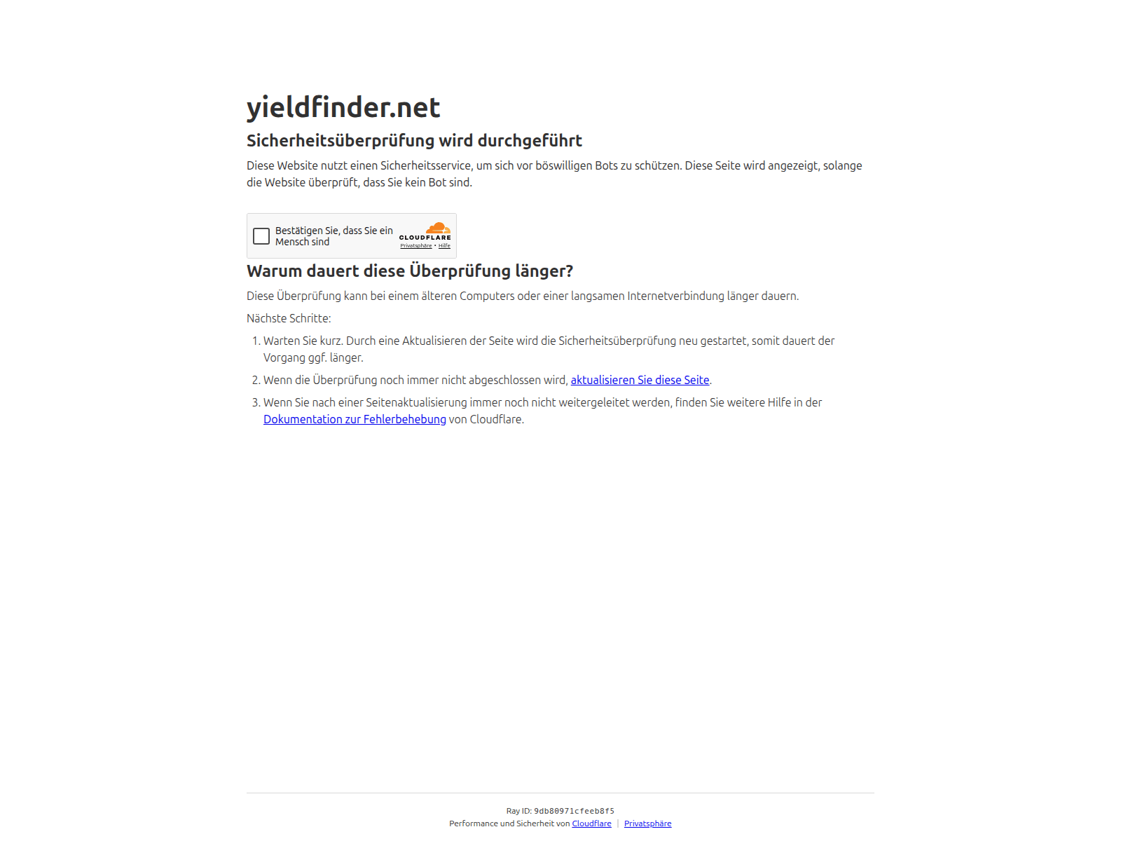 Forensic screenshot of yieldfinder.net