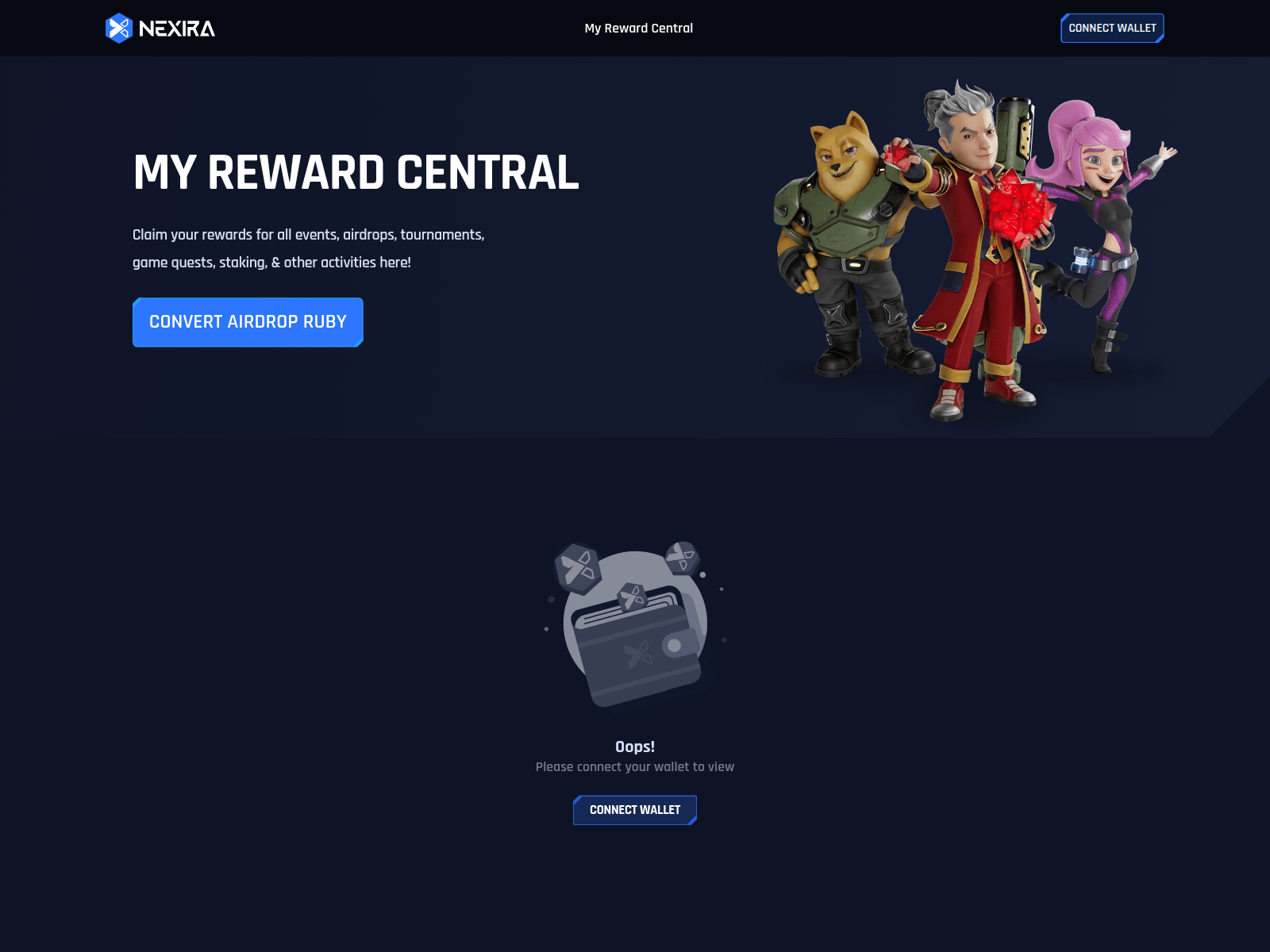 Screenshot of nexira.claims