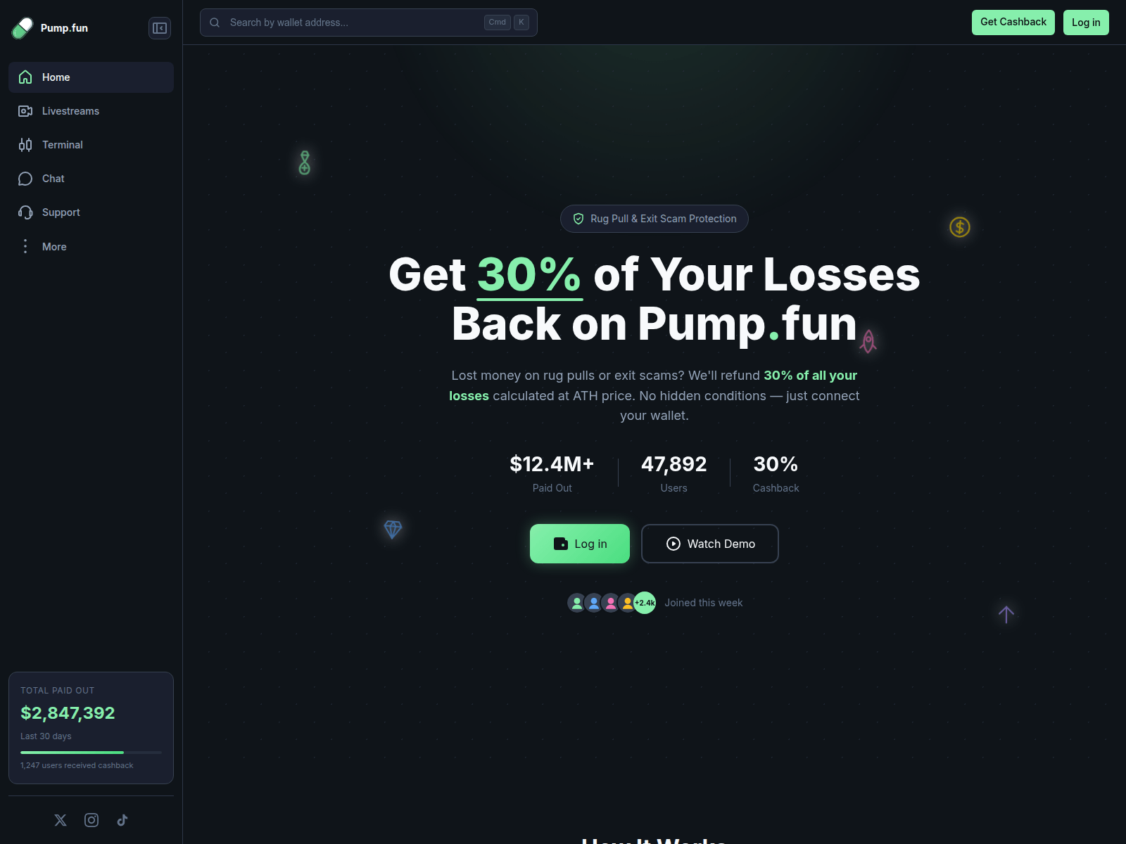 Forensic screenshot of trading-pumps.fun