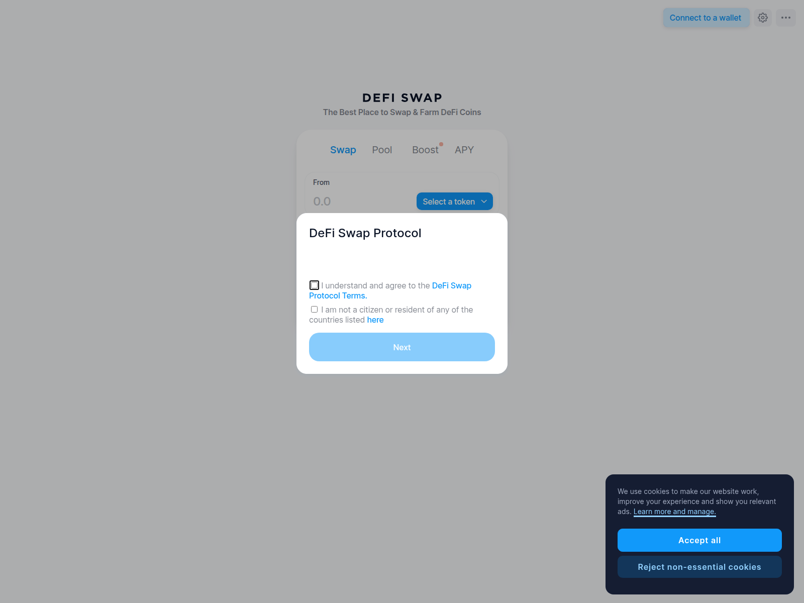 Screenshot of defi-swap.org