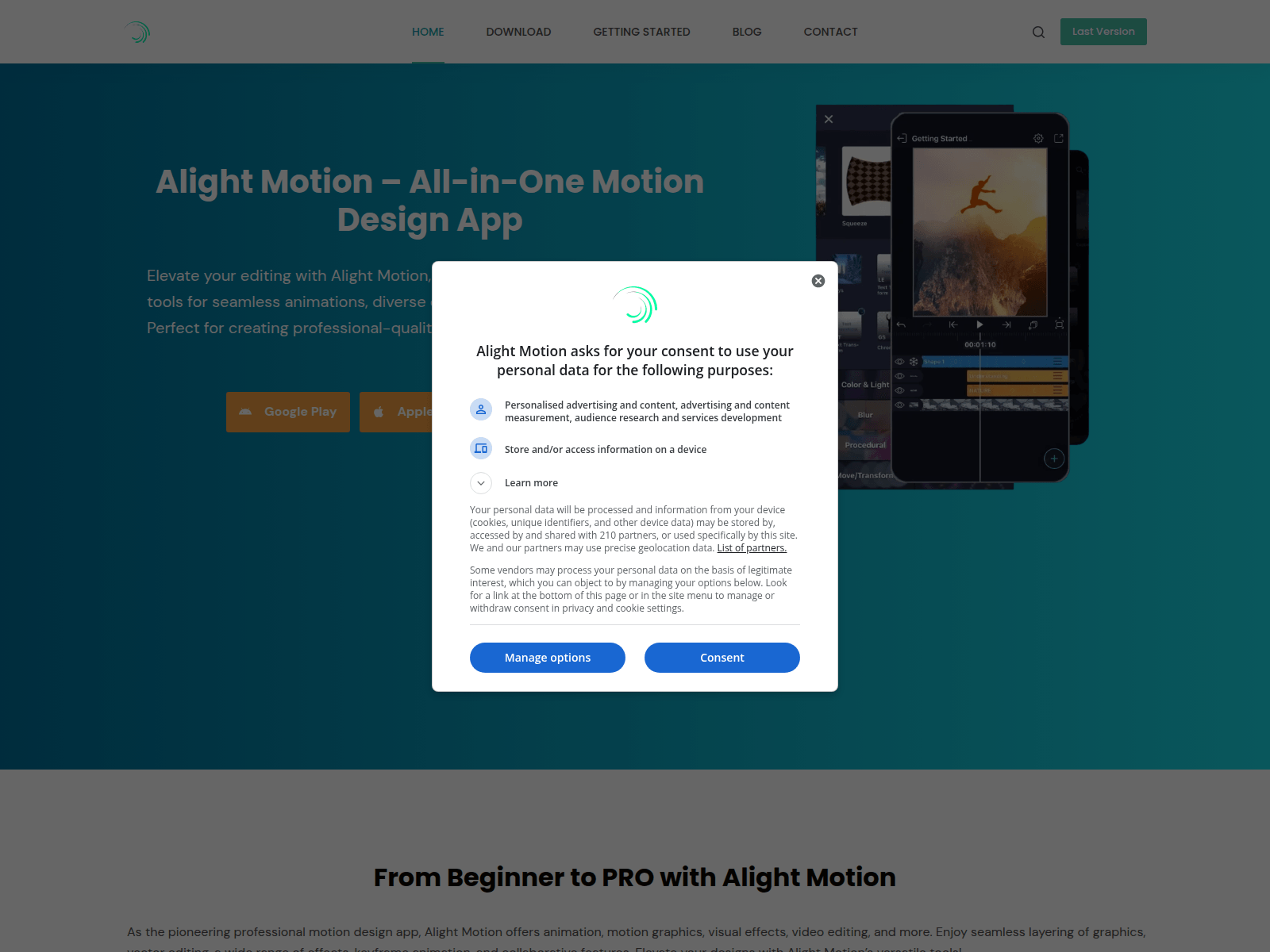 Screenshot of alightmotionapp.net