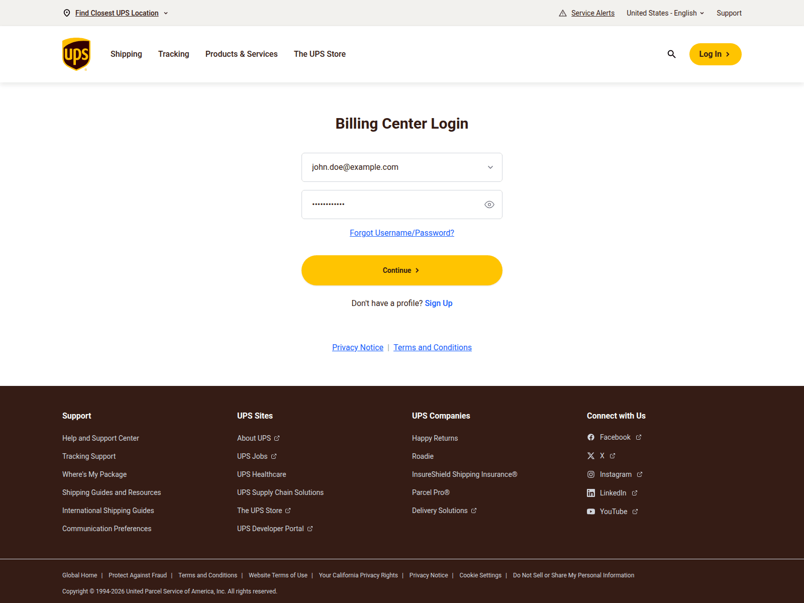 Screenshot of ups-ebc-764603794666.us-central1.run.app