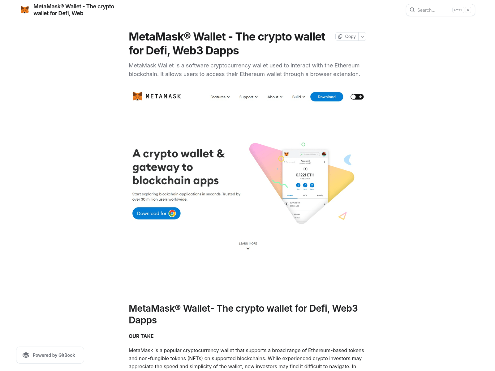 Screenshot of metamask-wqllet.gitbook.io