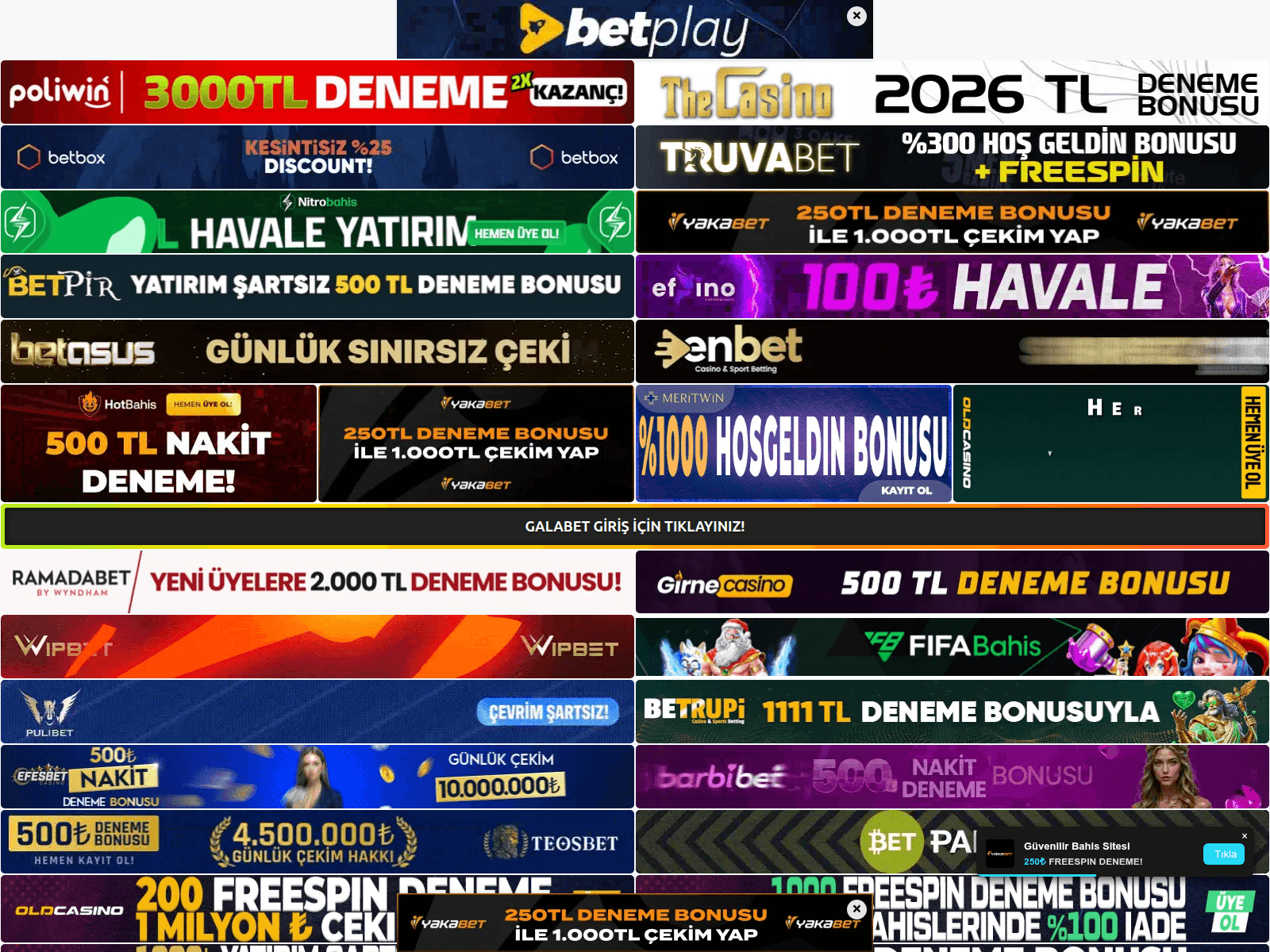 Screenshot of galabetdeneme.com