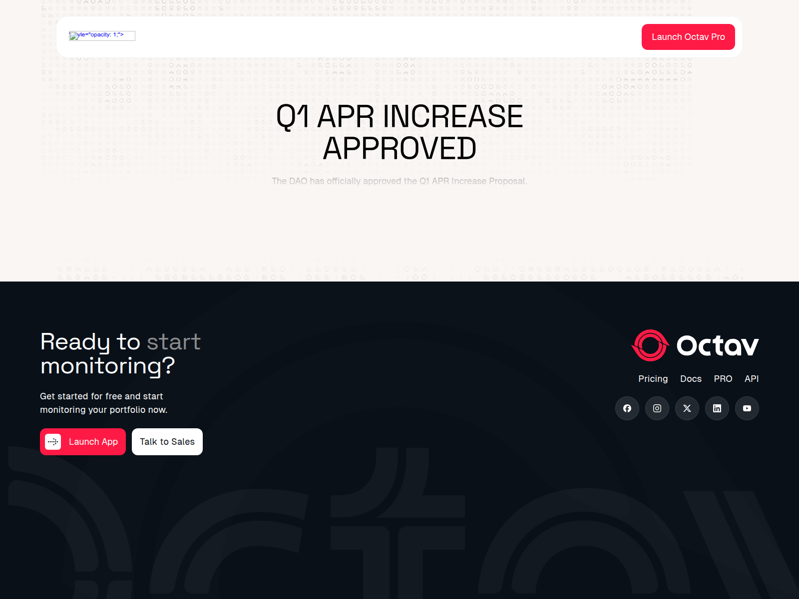 Screenshot of app-octav.xyz