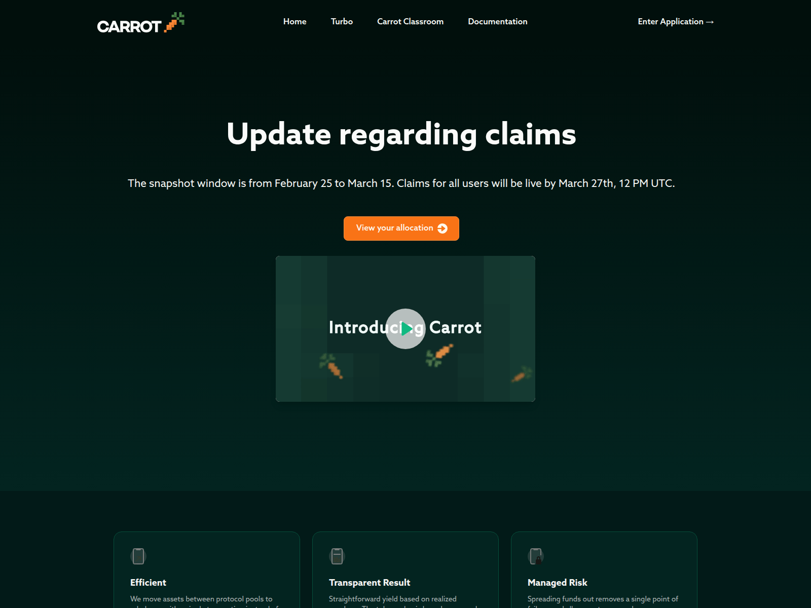 Screenshot of governance-deficarrot.xyz