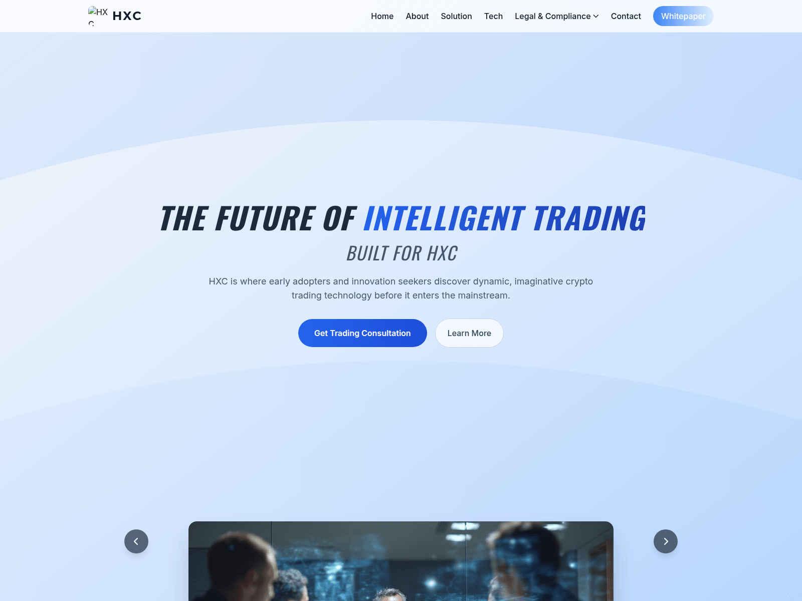 Screenshot of hxc.exchange