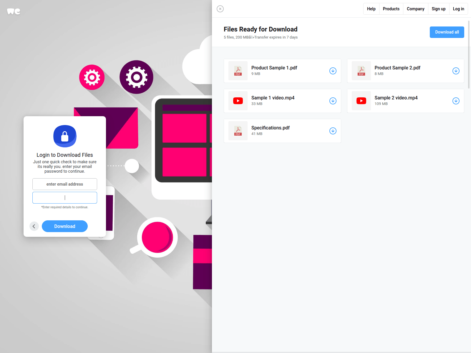 Forensic screenshot of wetransfer.appwrite.network