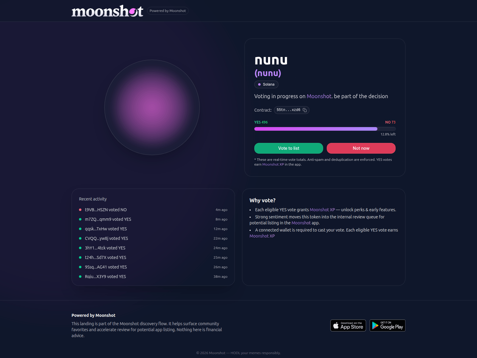 Screenshot of www.reveal-moonshot.xyz