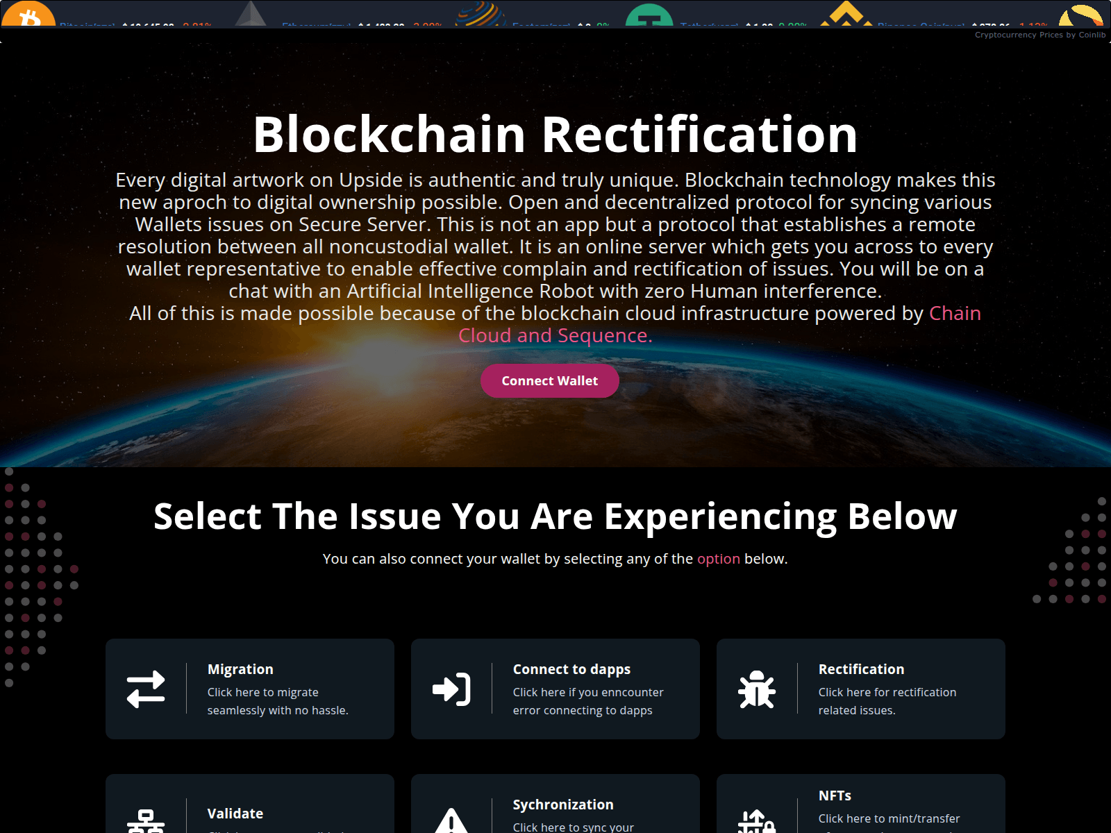 Forensic screenshot of dappfixmainnet.netlify.app