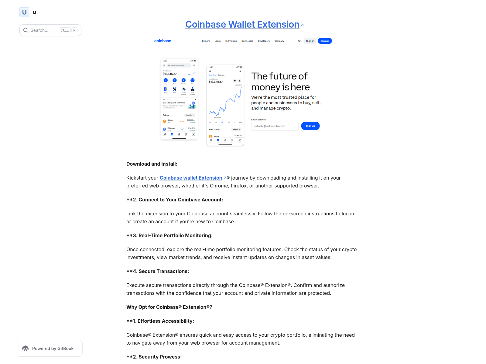 Forensic screenshot of coinetextensionbase.gitbook.io