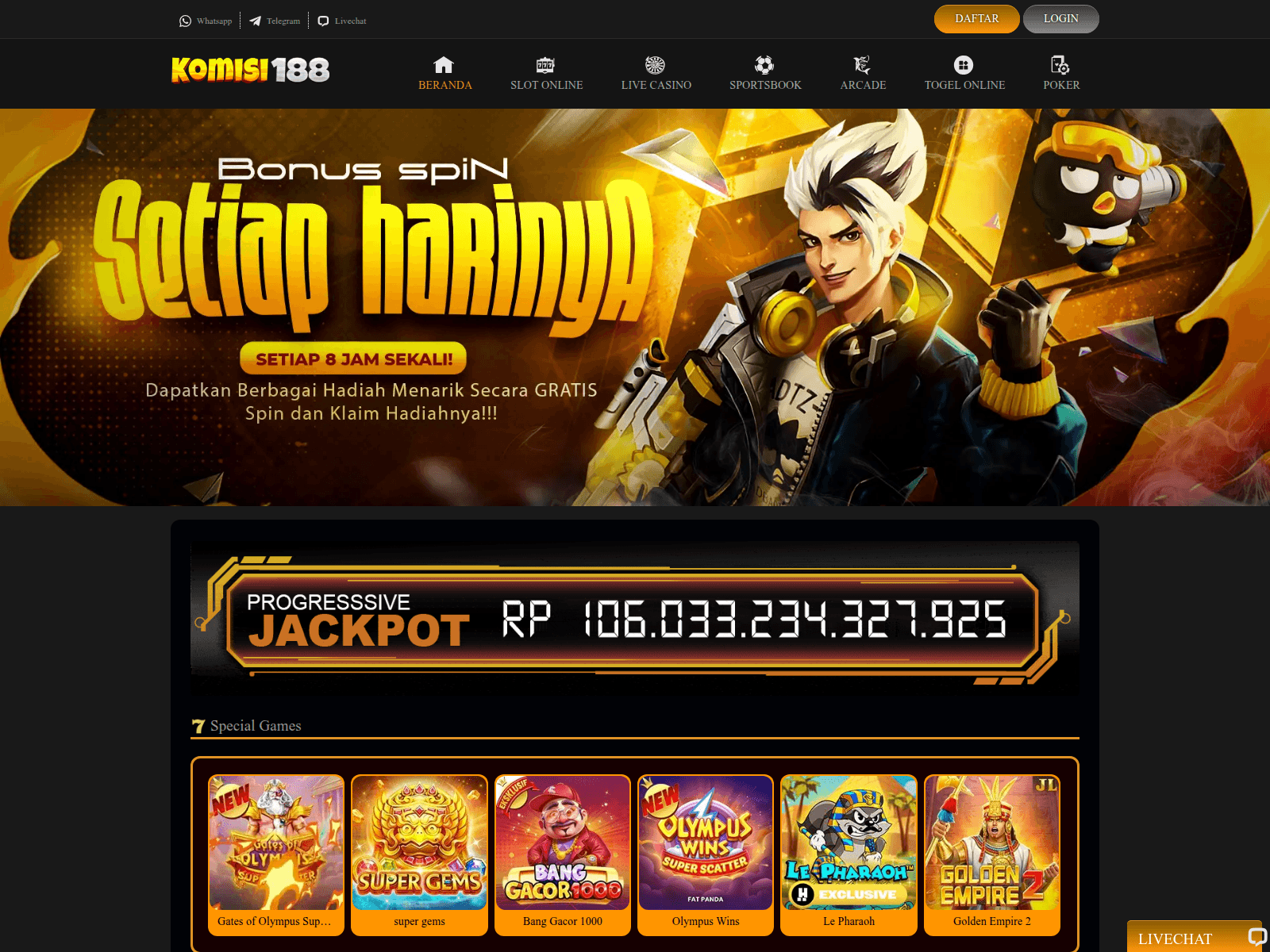 Forensic screenshot of komisi188.com