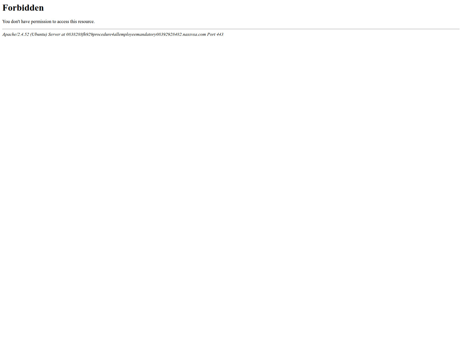 Screenshot of 0838288fh929procedure4allemployeemandatory08392928482.nassvsa.com