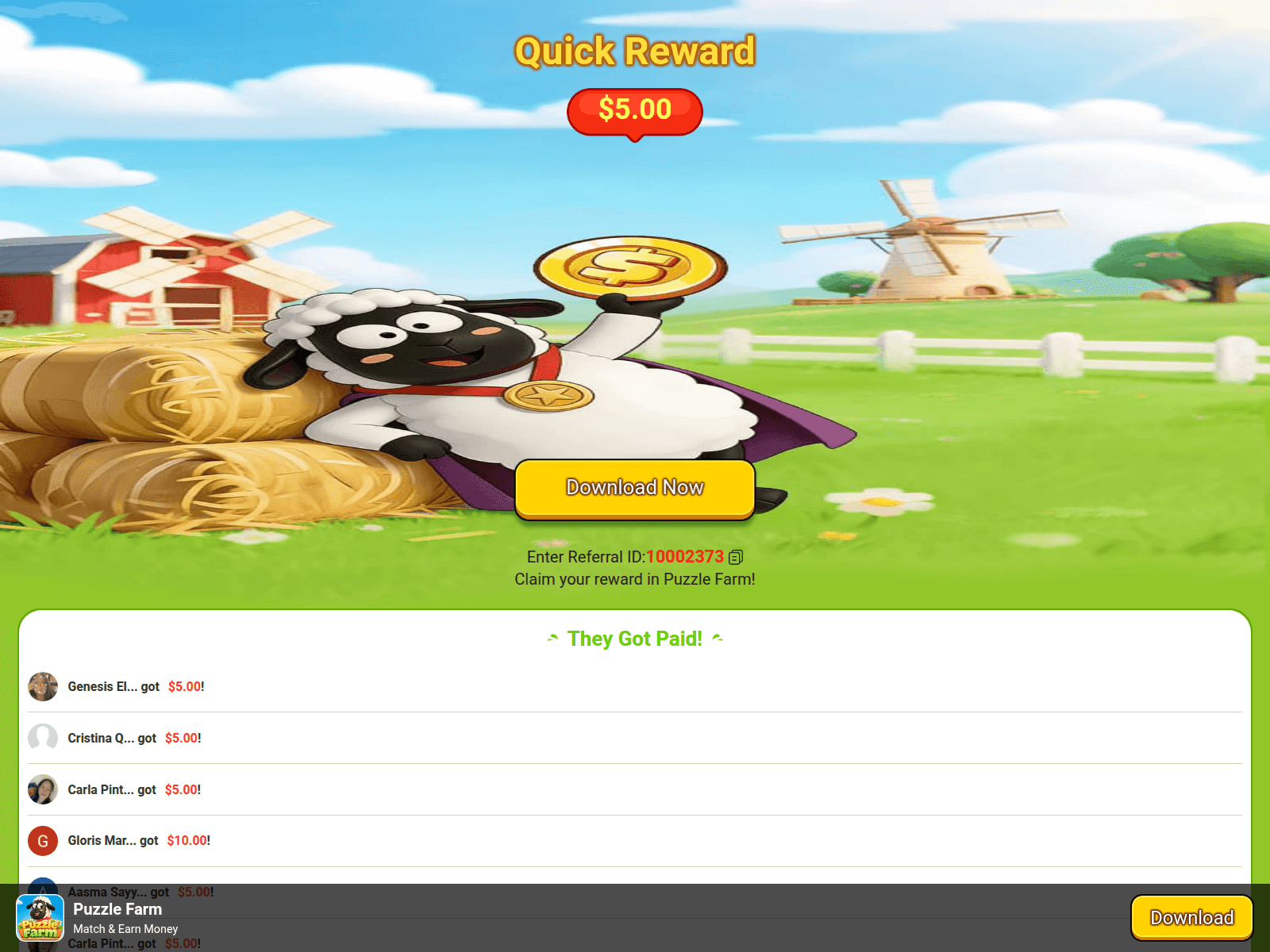 Screenshot of puzzlefarm.shareearn3.com