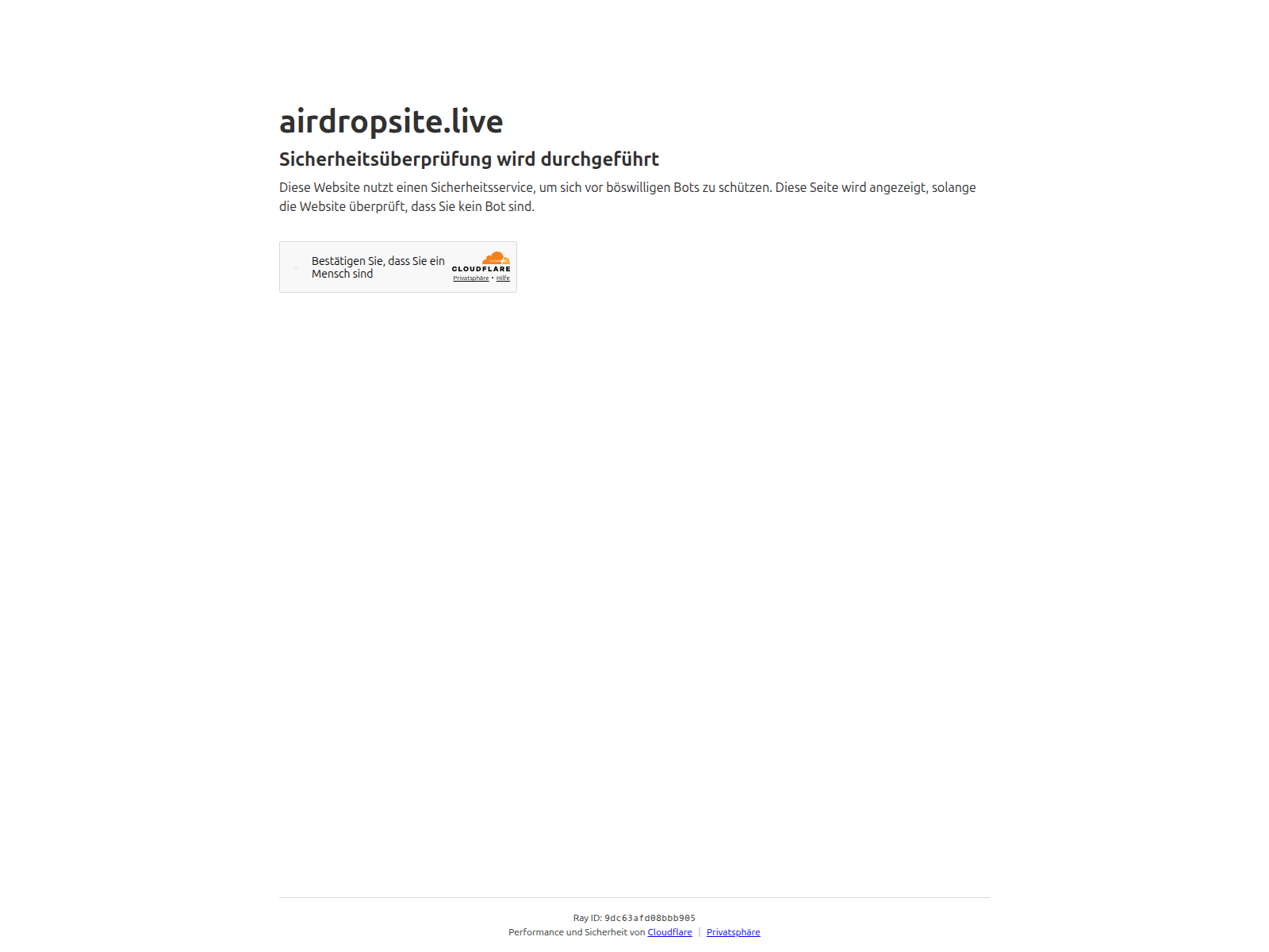 Forensic screenshot of airdropsite.live