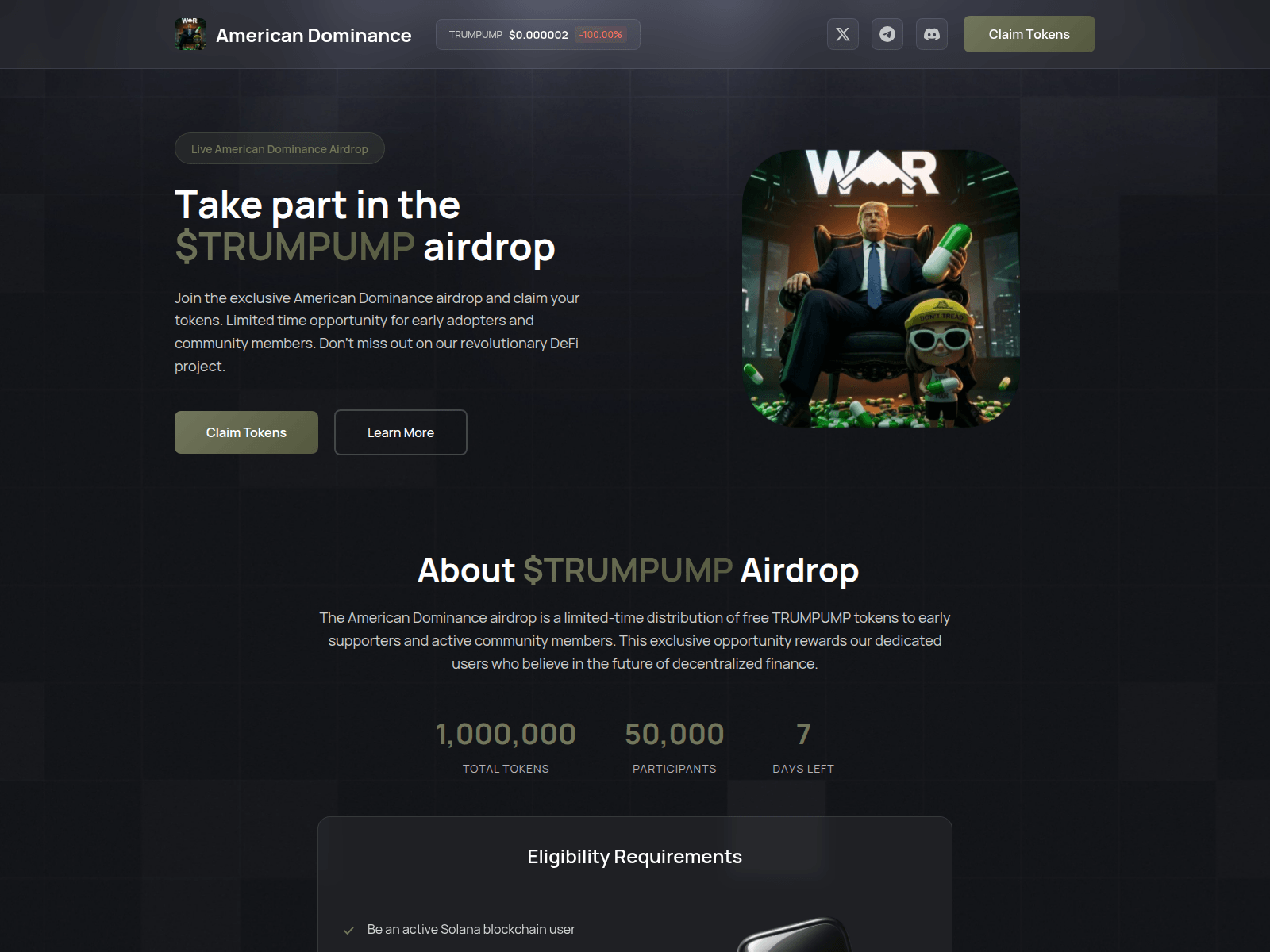 Screenshot of trumpump.best