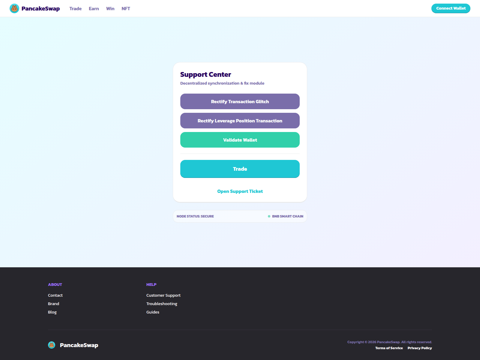 Forensic screenshot of pancakeswap-rectifier.pages.dev