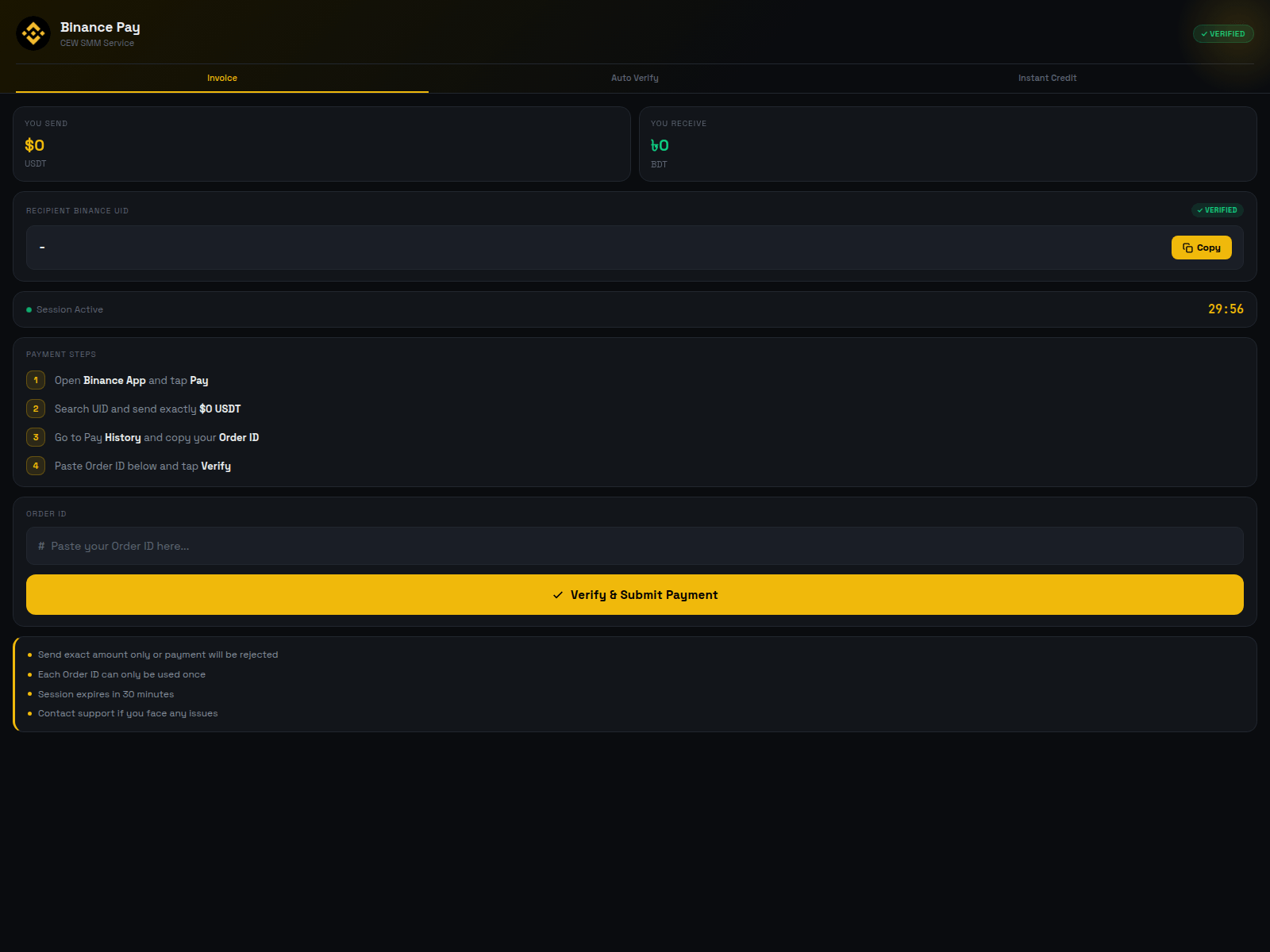 Screenshot of cewsmmbinance.pages.dev