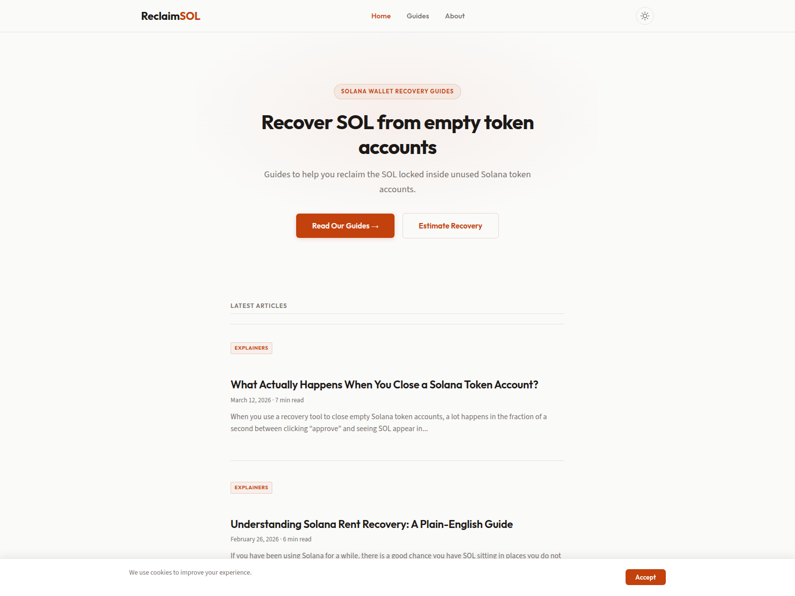 Screenshot of solrecover-reclaimsol.pages.dev