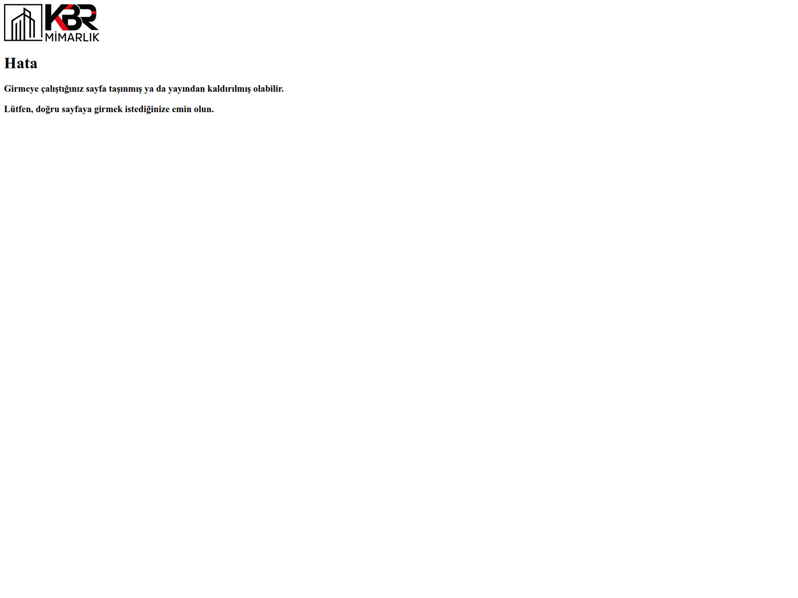 Screenshot of kbrmimarlik.com