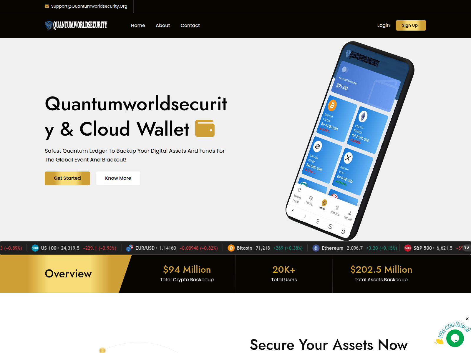Screenshot of quantumworldsecurity.org