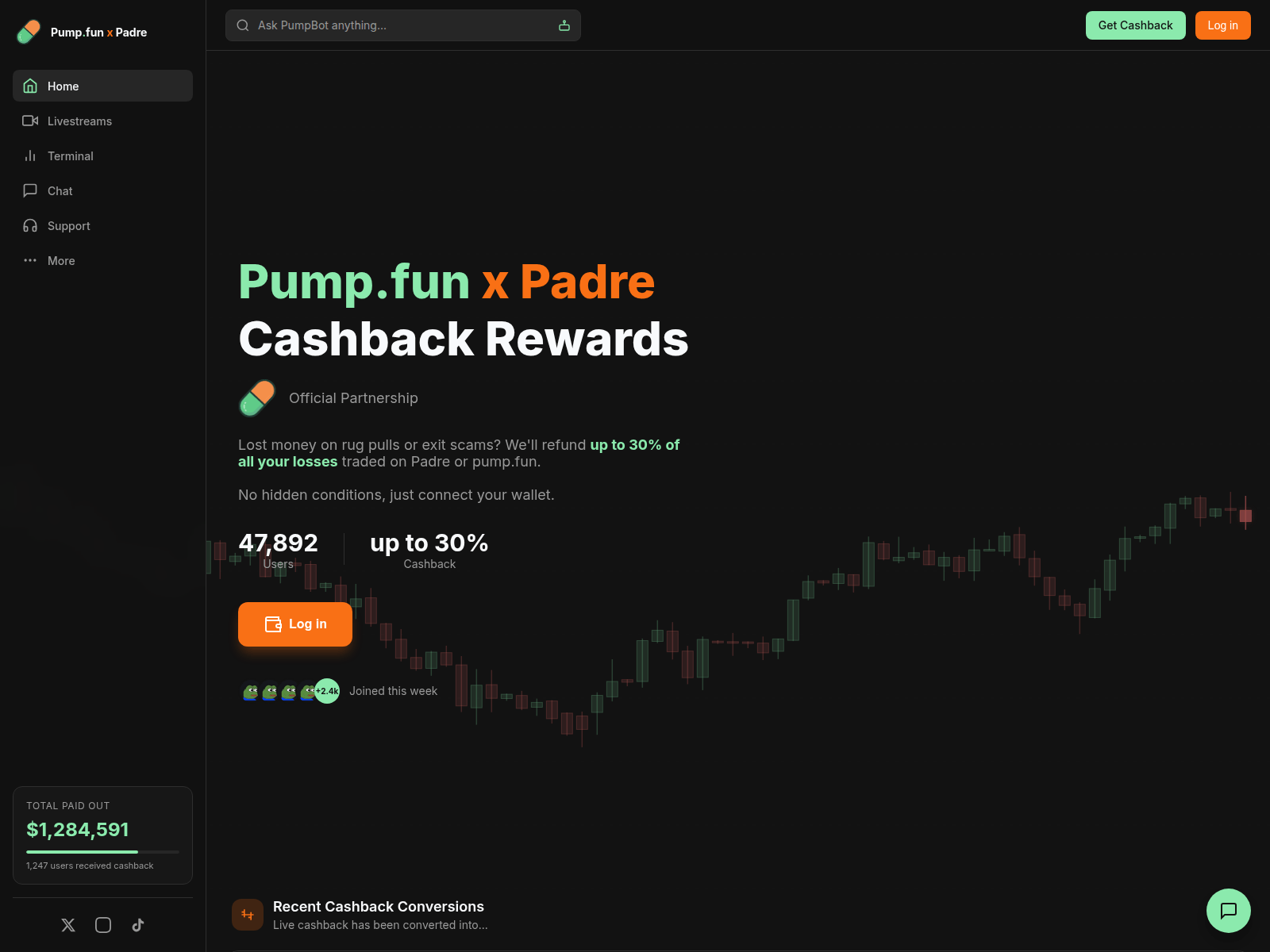 Screenshot of cashbackterminal.gg