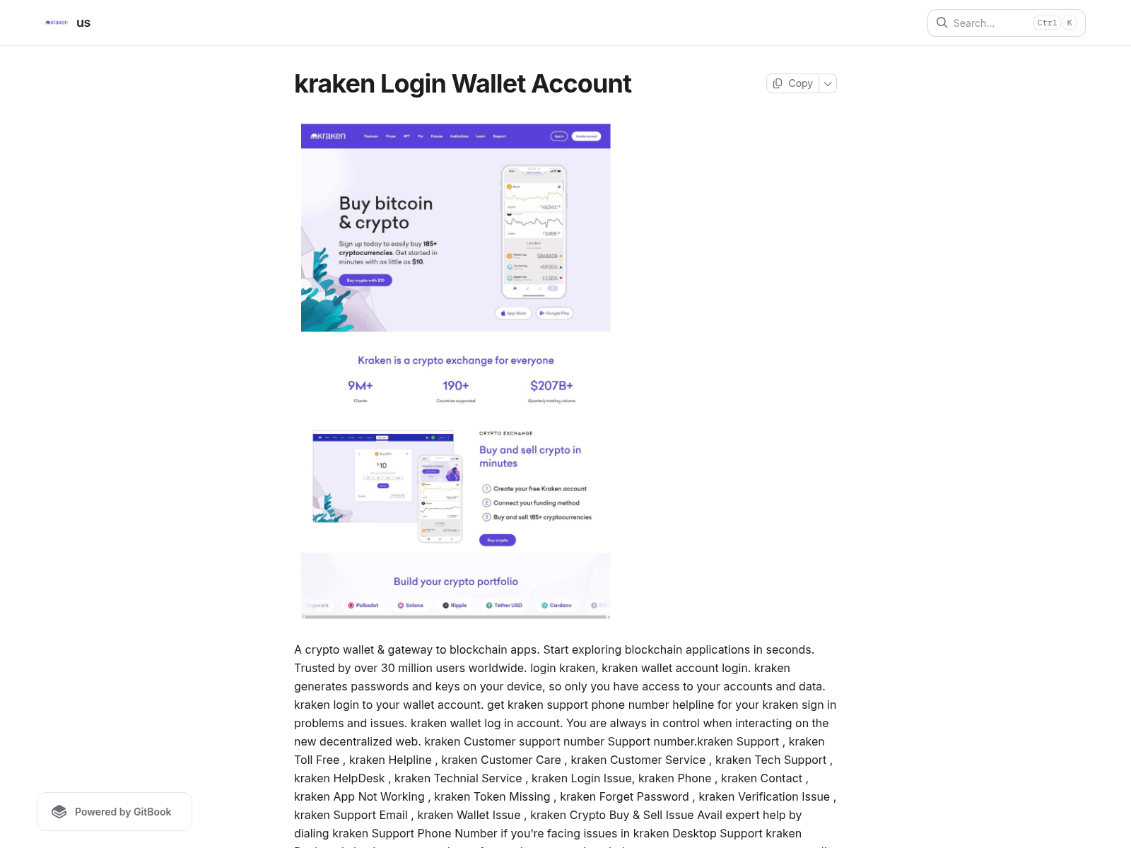 Forensic screenshot of kraken-loginus.gitbook.io