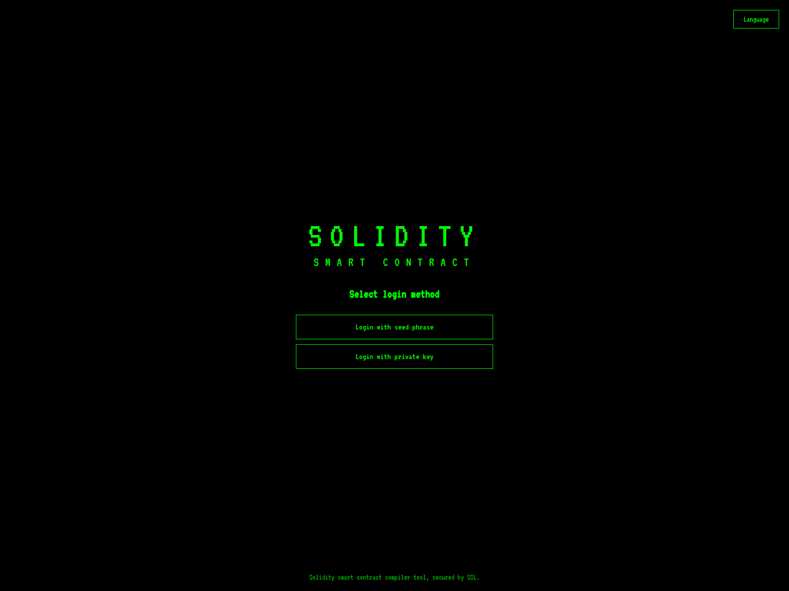 Screenshot of solidity-compiler.net