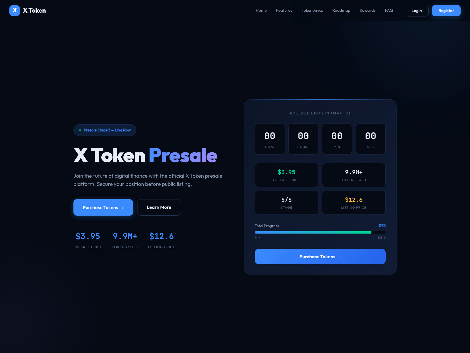 Forensic screenshot of xtokenfin.com