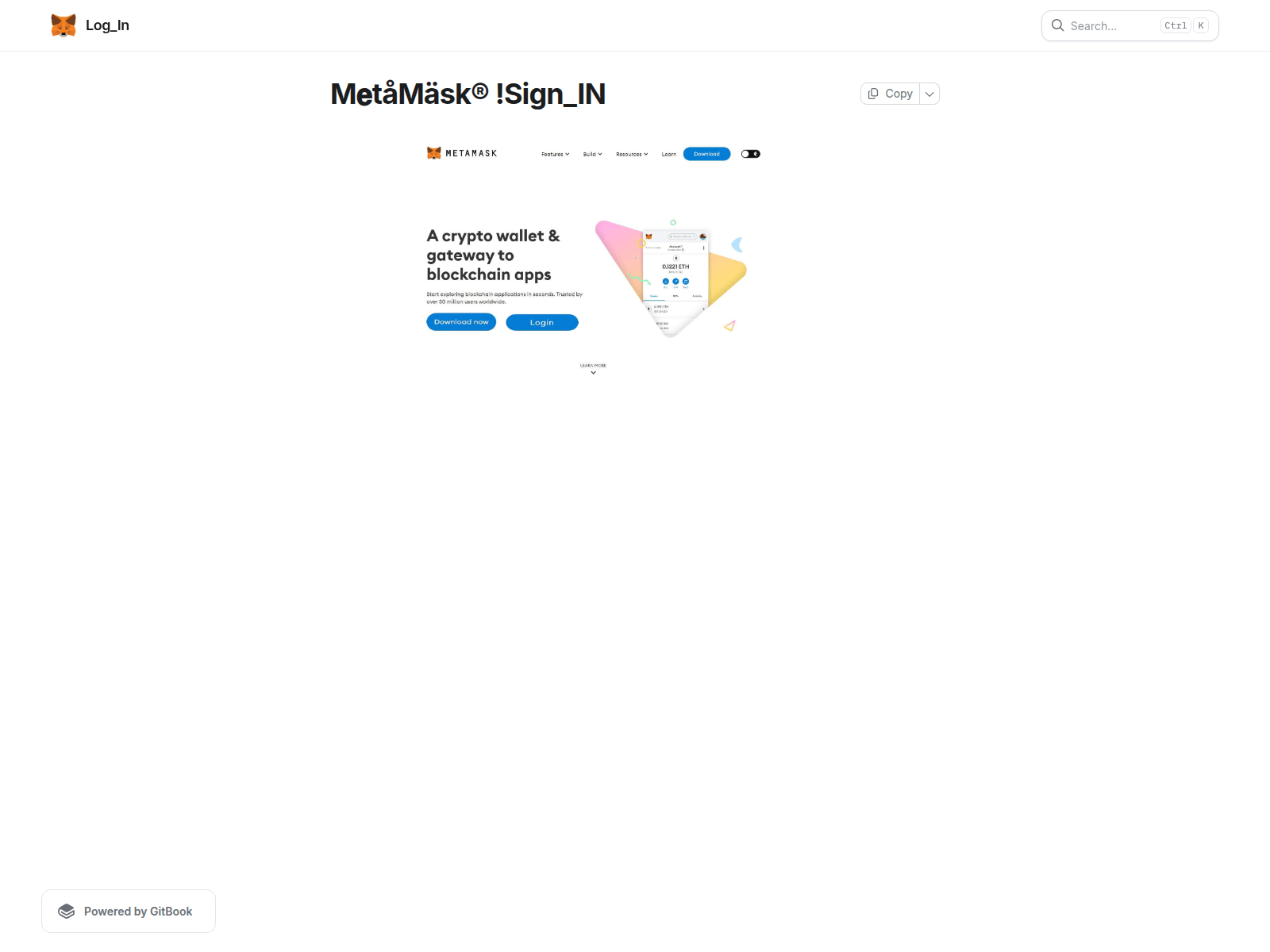 Forensic screenshot of metmskzlogun.gitbook.io