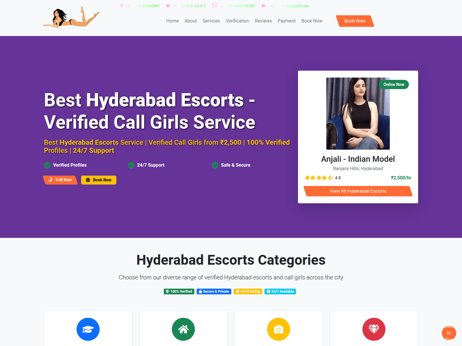 Screenshot of escortsunitha.com