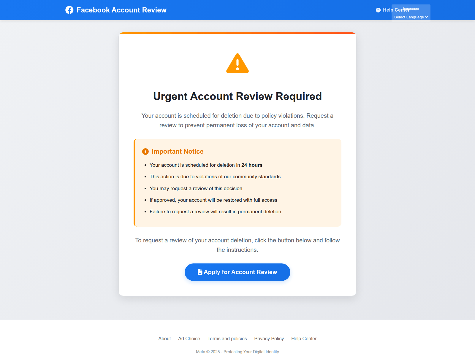 Forensic screenshot of request-for-remove-violation-strike-now.vercel.app