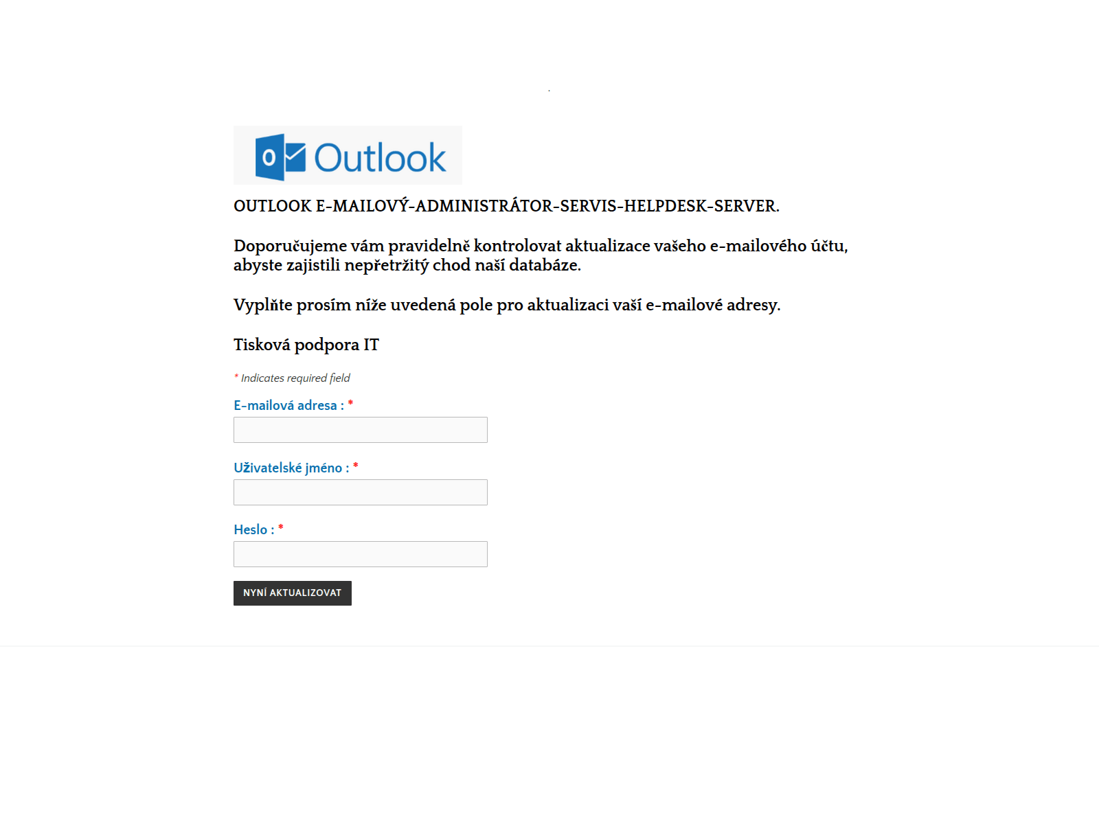 Forensic screenshot of outlook-z-cz.weebly.com