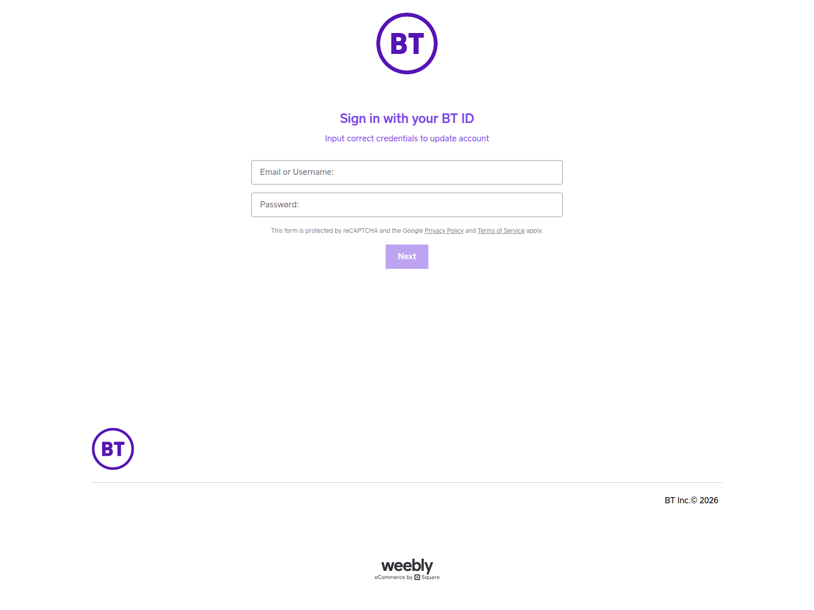 Forensic screenshot of bt-internet-108543-107360.weeblysite.com