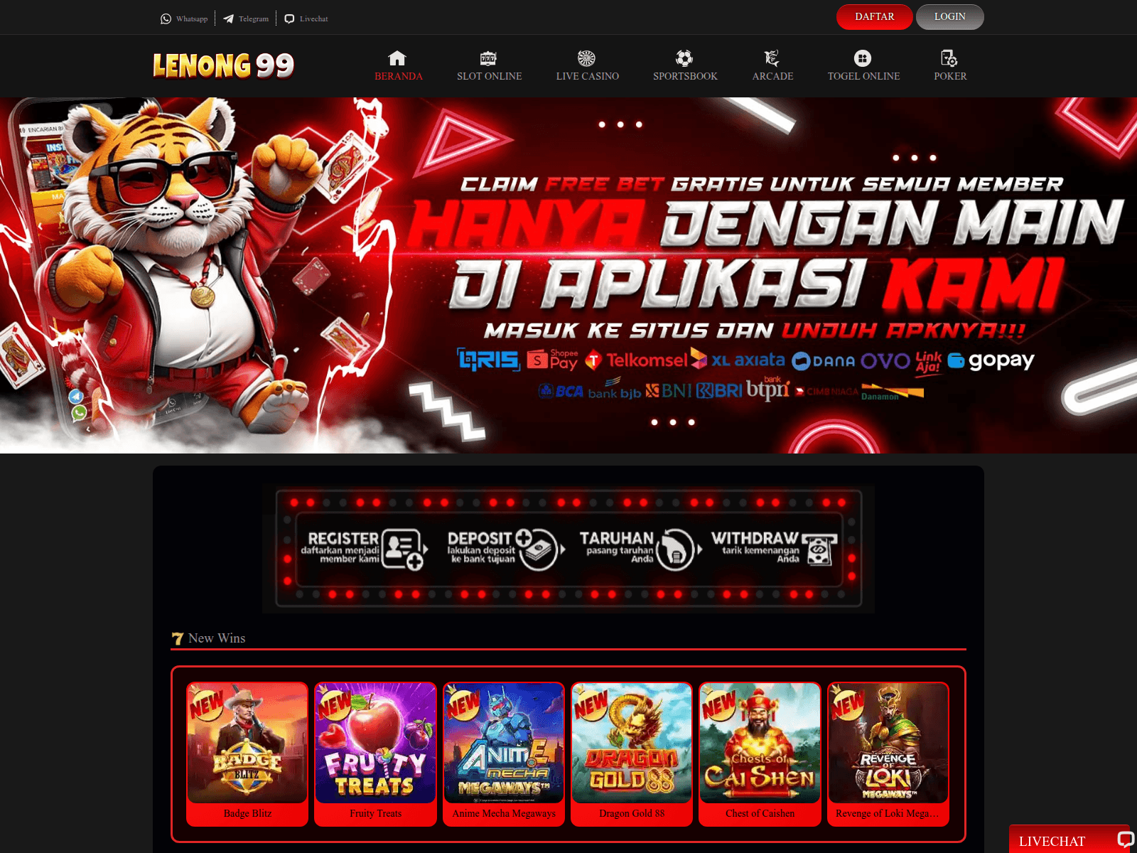 Forensic screenshot of lenong99.com