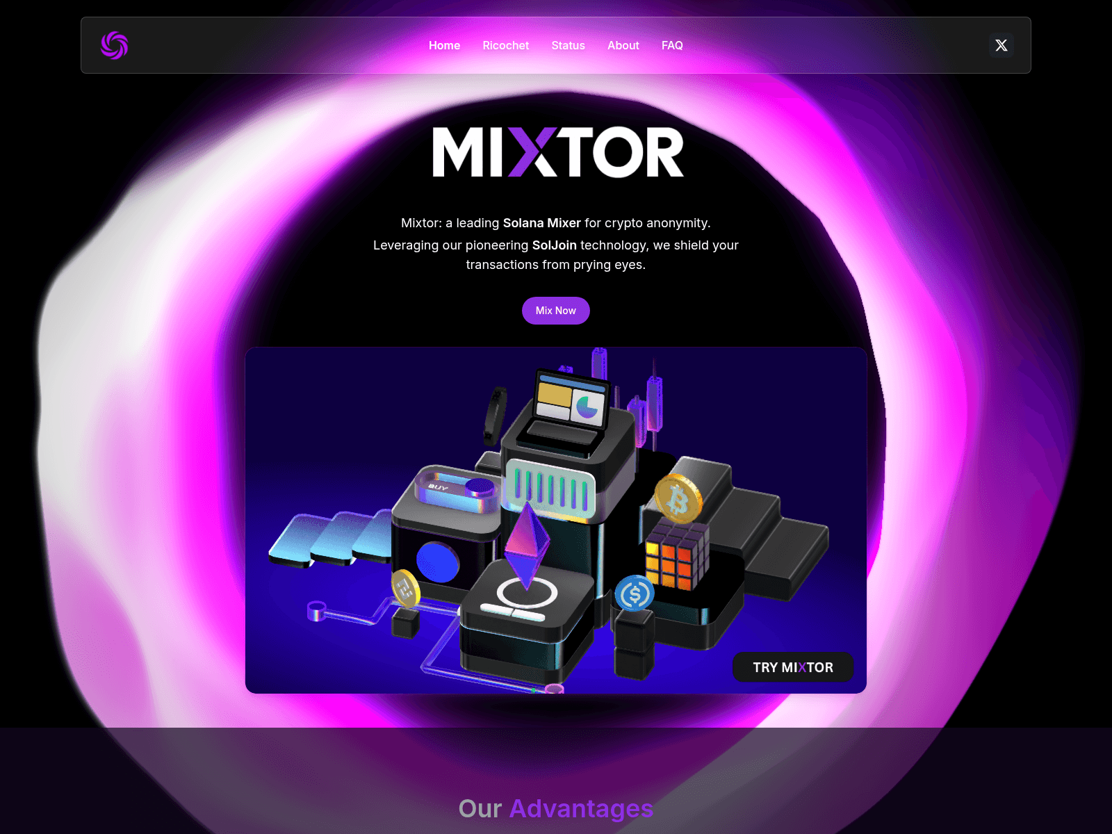 Forensic screenshot of www.mixtor.space