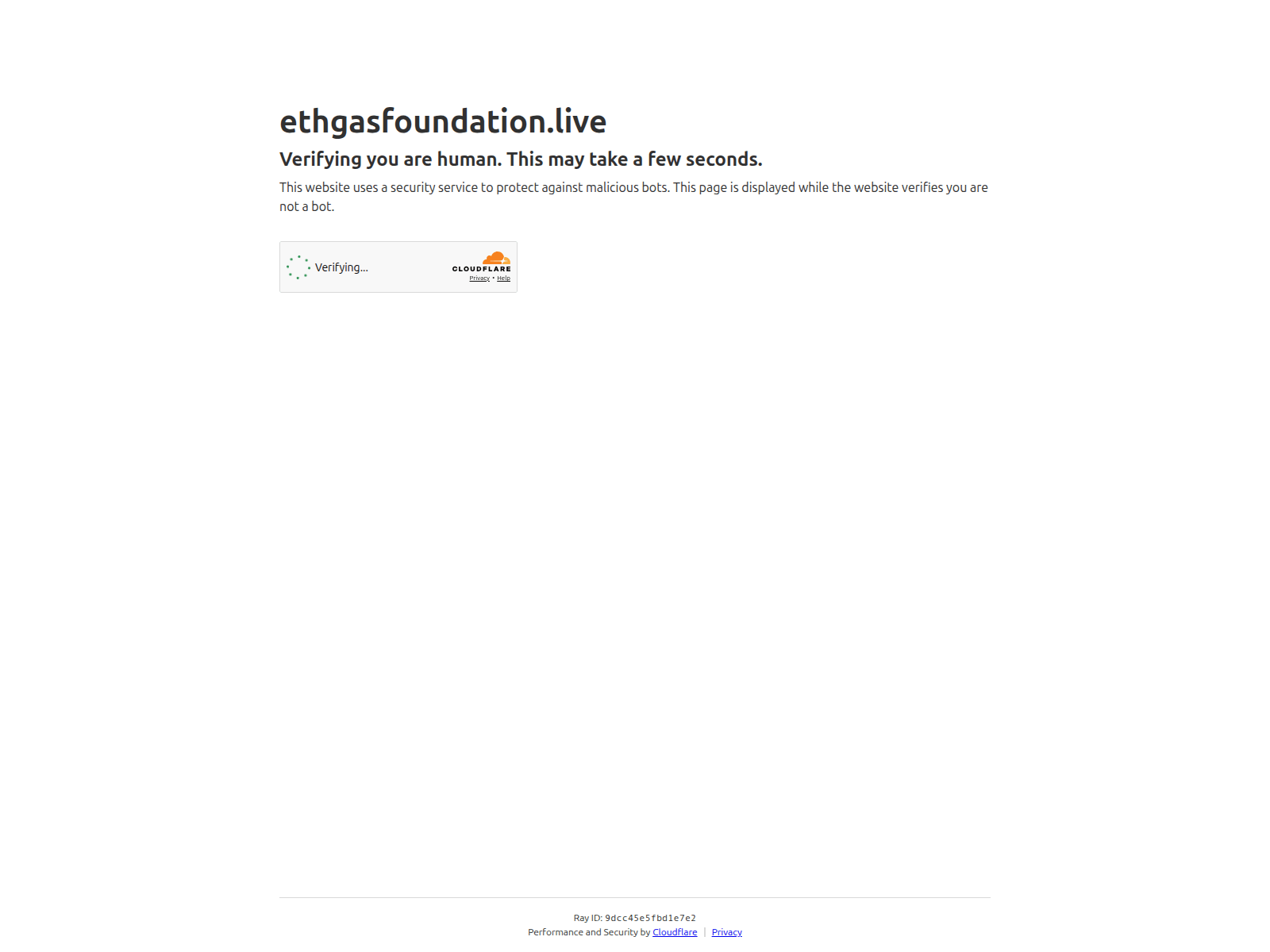 Screenshot of ethgasfoundation.live