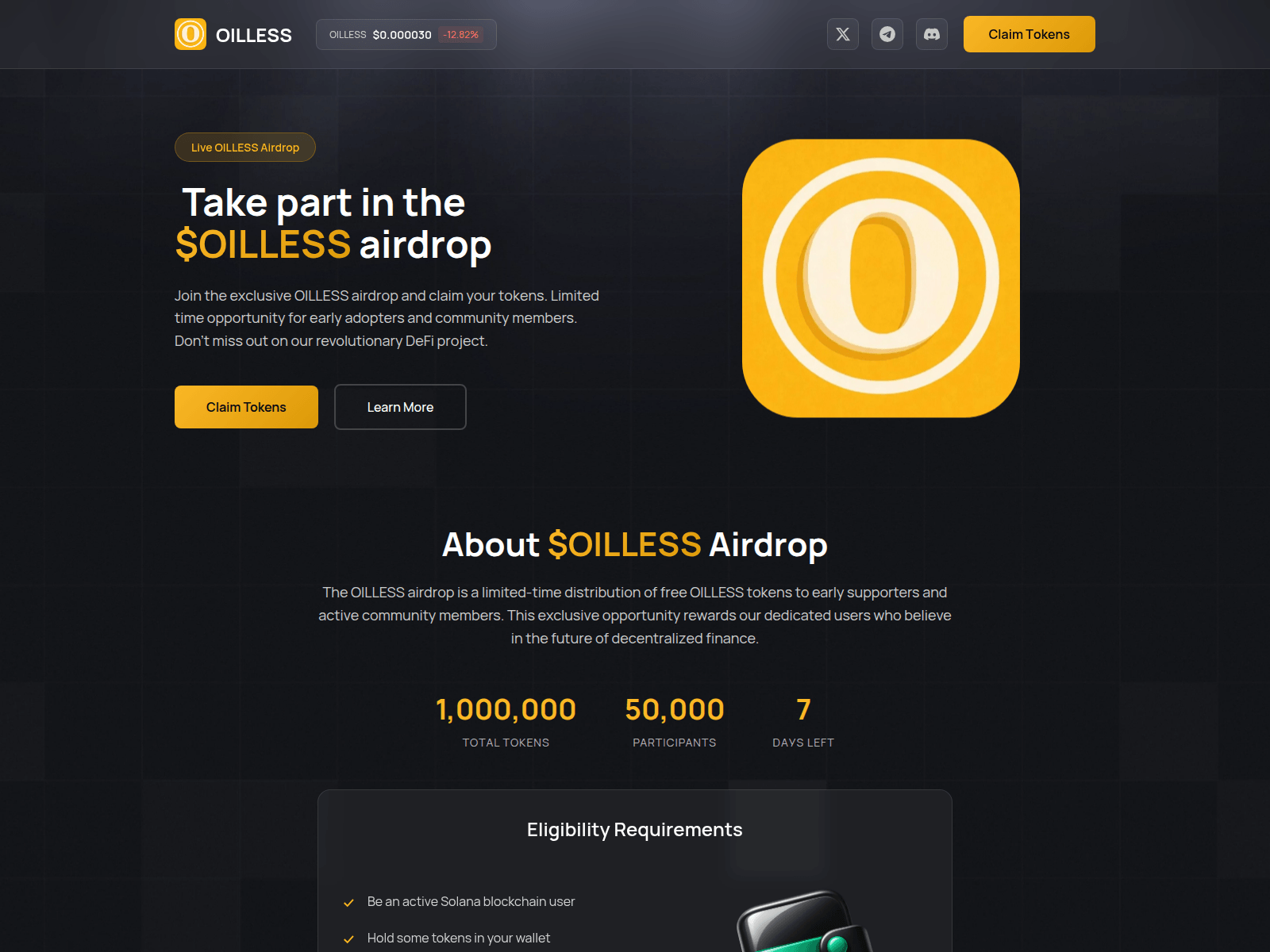 Forensic screenshot of oillessonsol.lol